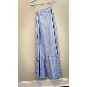 Maxi Dress By Paula Cahen D’anvers Linen Light Blue Summer Chic Size L/3 1866